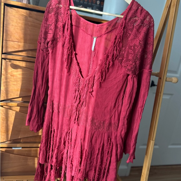 Free People Raspberry Knit Top - Picture 3 of 7